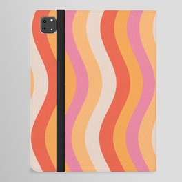 Wobbly Pop Stripes Retro Pattern Pink Orange Mustard iPad Folio Case