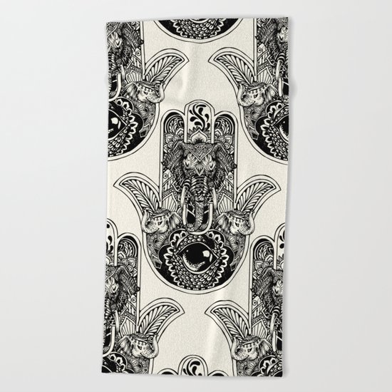 Hamsa Hand Elephant Beach Towel