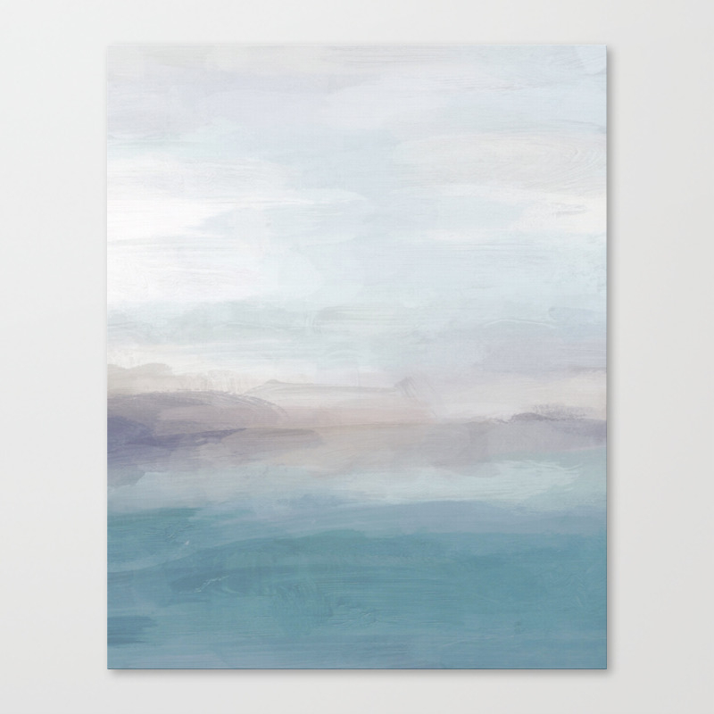 Light Gray Mauve Turquoise Aqua Blue Print Modern Wall Art