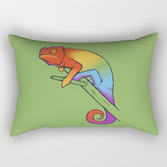 Confused chameleon Rectangular Pillow