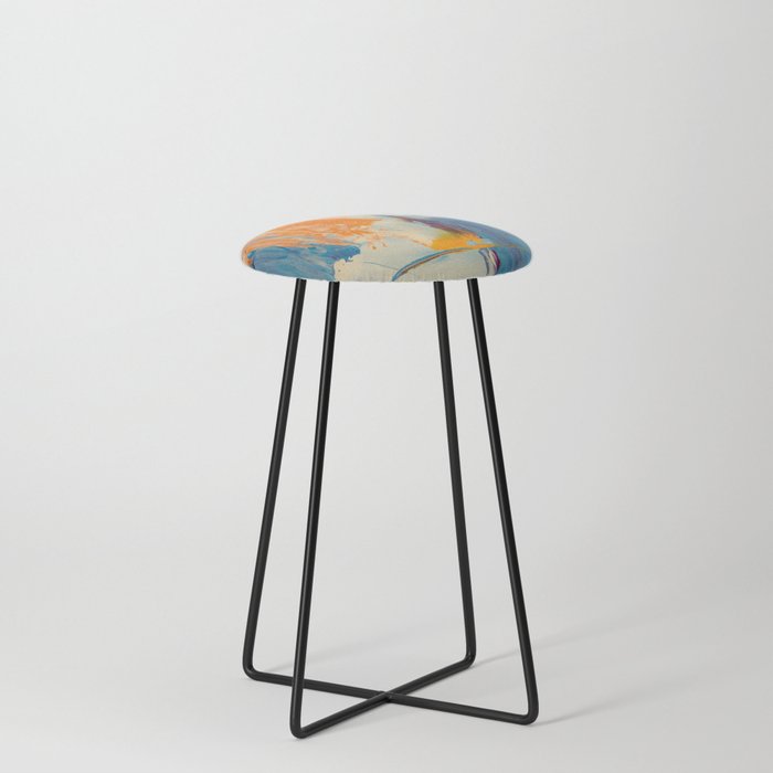 Abstract Painting Pattern Counter Stool