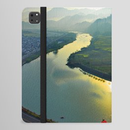 China Photography - River Flowing Between Big Mountains iPad Folio Case