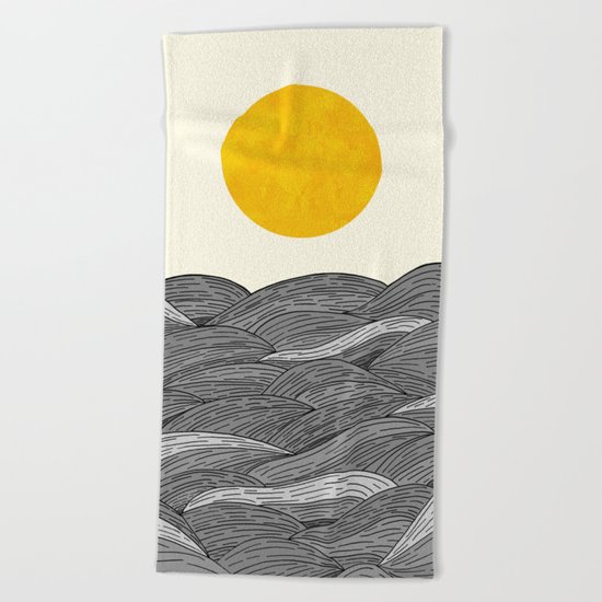 The Grey Waves Beach Towel