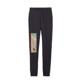 Monet : Bend in the River Epte 1888 peach teal Kids Joggers