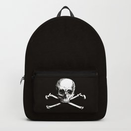 Skull and Crossbones | Jolly Roger | Pirate Flag | Black and White | Backpack