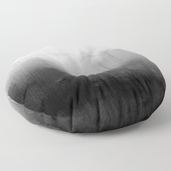 Modern Black and White Watercolor Gradient Floor Pillow