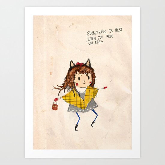 Cat ears Art Print