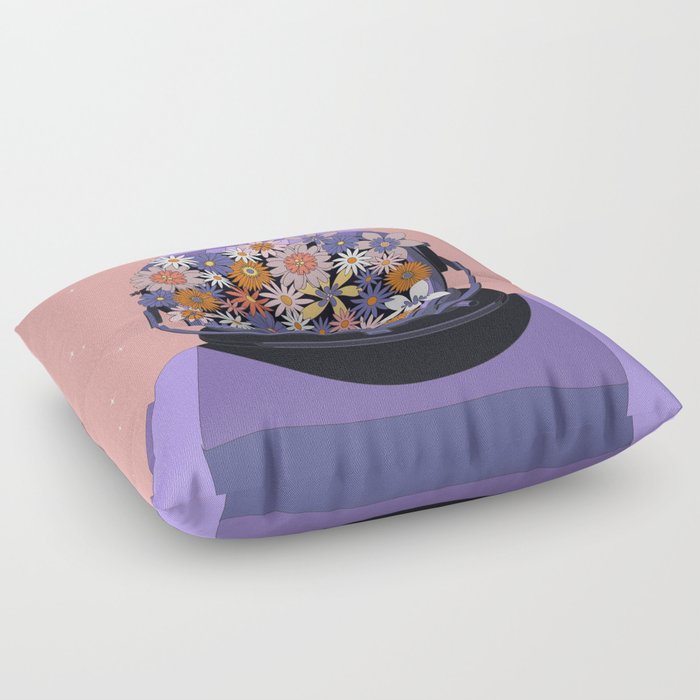 The Floral Astronaut Floor Pillow