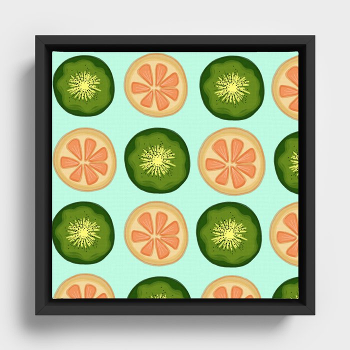 Green Kiwi & Grapefruit  Framed Canvas