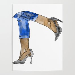 Fashion Heels watercolour fashion illustration Poster