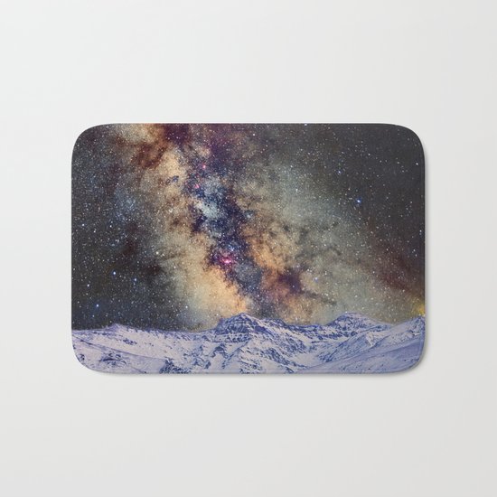 Sagitario, Scorpio and the star Antares over the hight mountains Bath Mat