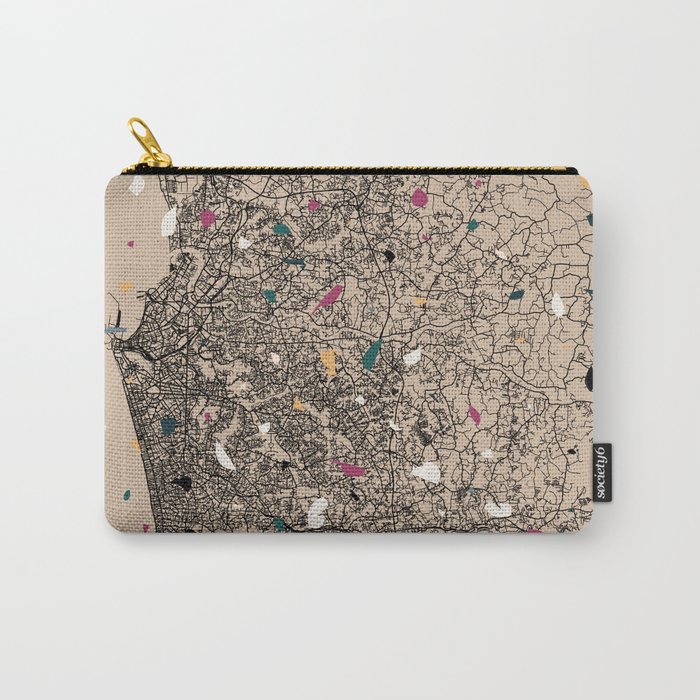 Sri Lanka, Colombo - City Map Collage - Terrazzo Carry-All Pouch