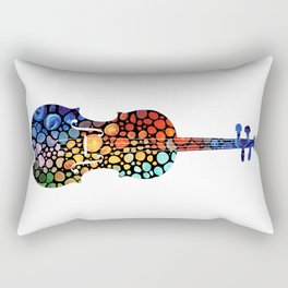 Colorful Mosaic Music Art - Violin by Sharon Cummings Rectangular Pillow