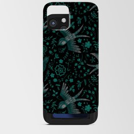 Embroidered Birds & Flowers iPhone Card Case