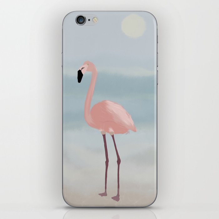 Flamingo Isle || Summer Modern Pop Art, Blue and Pink Colour Palette iPhone Skin