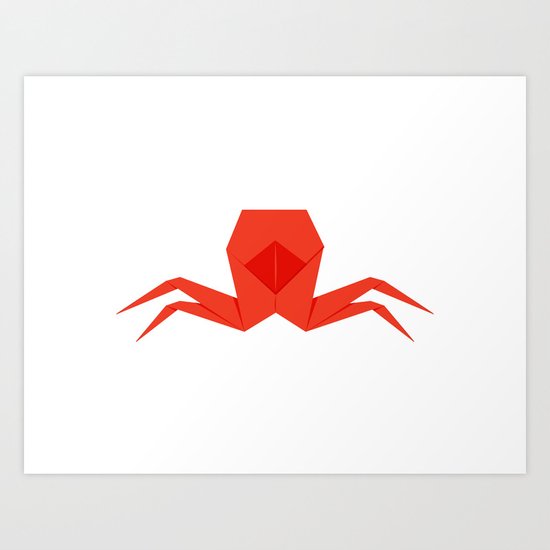 Origami Crab Art Print
