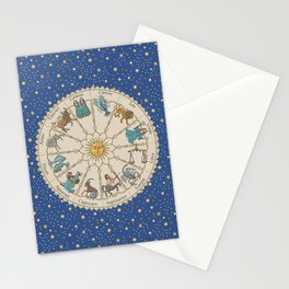 Vintage Astrology Zodiac Wheel Stationery Card