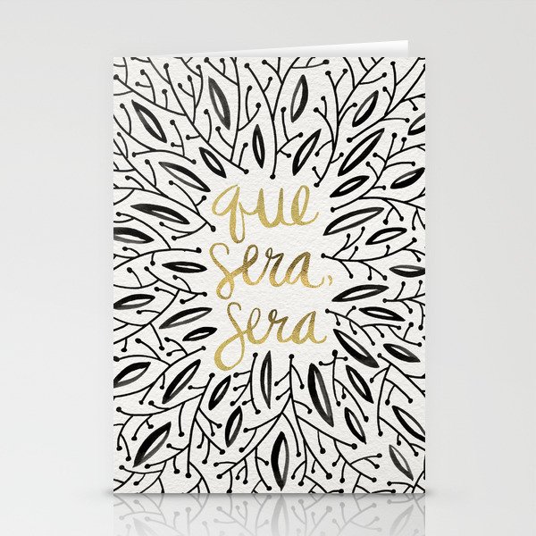 Whatever Will Be, Will Be – Black & Gold Stationery Cards