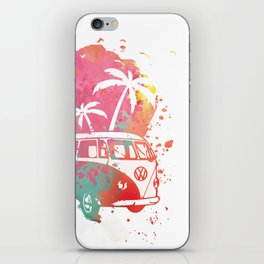 Summer Surfing Colorful Camper iPhone Skin