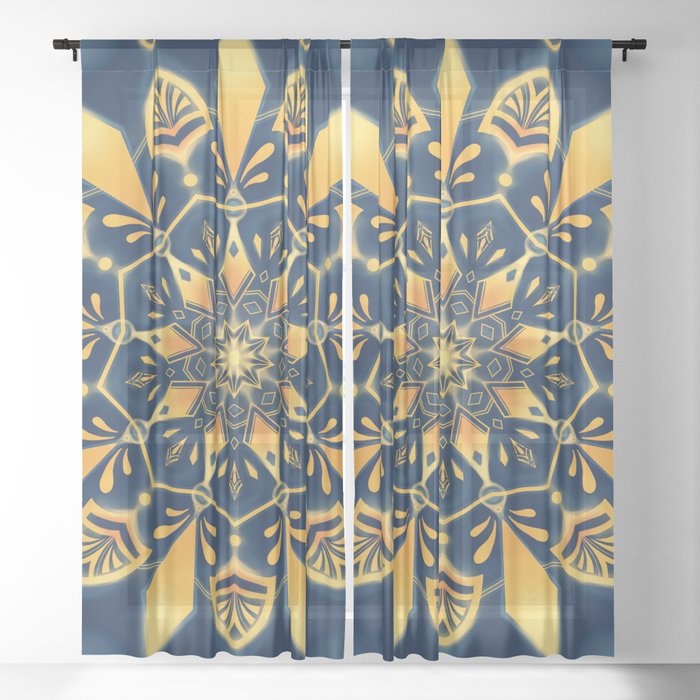 Magic Mandala 01 Sheer Curtain