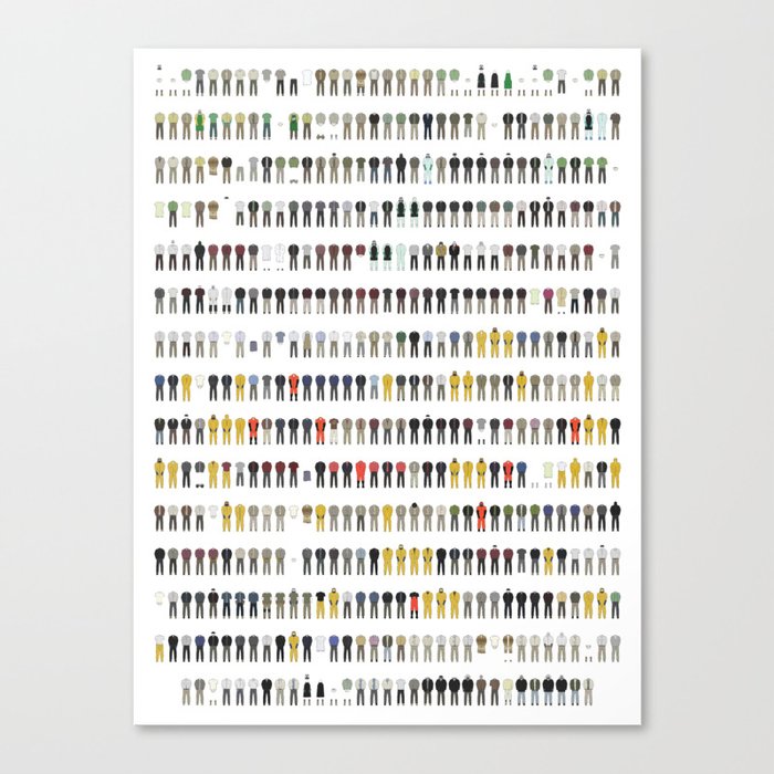 Walter White's Wardrobe - Complete Series Canvas Print