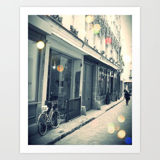Bicycle and cobblestone Art Print