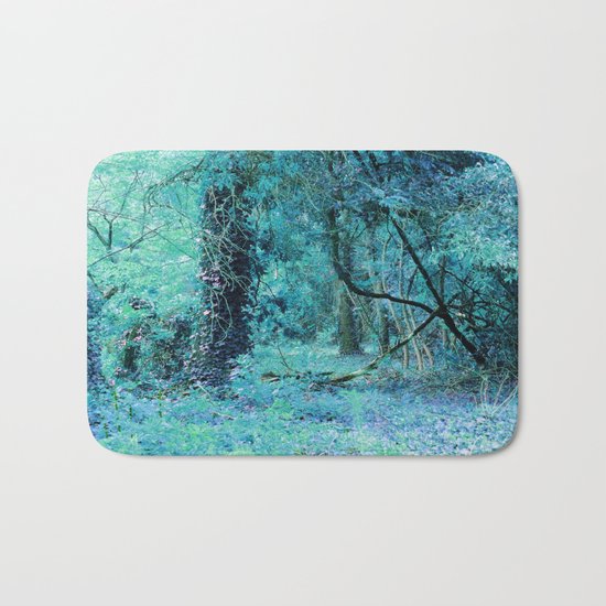 Aqua Teal Tree Landscape Bath Mat