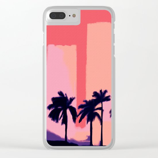 Sunset Time in Miami Clear iPhone Case