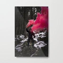 Black Monkey Pink Smoke Metal Print | Abstract, Art, Tree, Bomb, Surreal, Photo, Gorilla, Snow, Monkey, Fantasy 