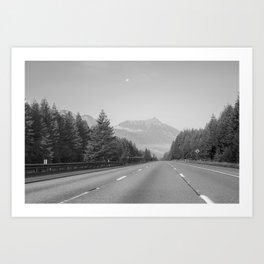 PNW Mountain Road | Landscape Photography | Washington | Black and White Art Print