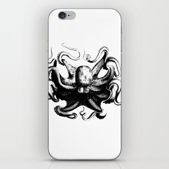Cool Aqua animal Octopus sketch iPhone Skin