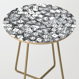Casino Lucky Dice Gambler Abstract Gaming Pattern White Side Table