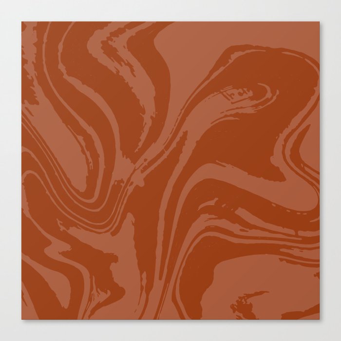 Abstract Swirl Marble (burnt orange) Canvas Print