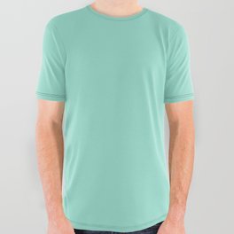BEACH GLASS SOLID COLOR. Plain Turquoise Pastel Shade All Over Graphic Tee