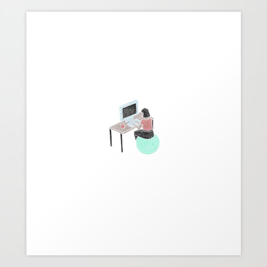 Office Bounce Art Print