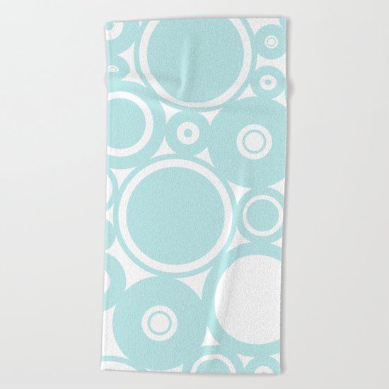 Blue dots and circles - abstract patterns - aqua Beach Towel