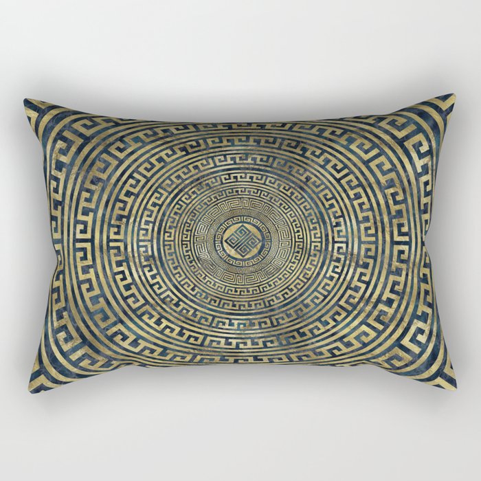 Circular Greek Meander Pattern - Greek Key Ornament Rectangular Pillow