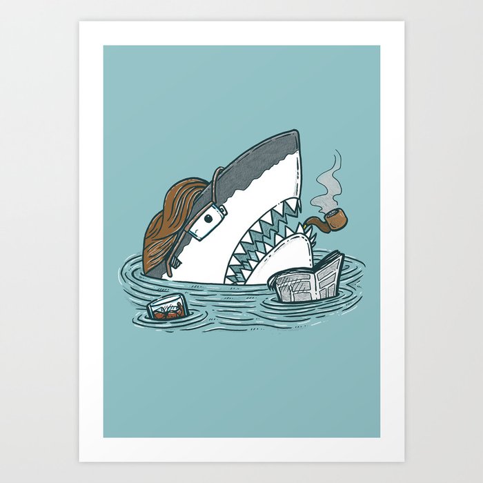 The Dad Shark Art Print