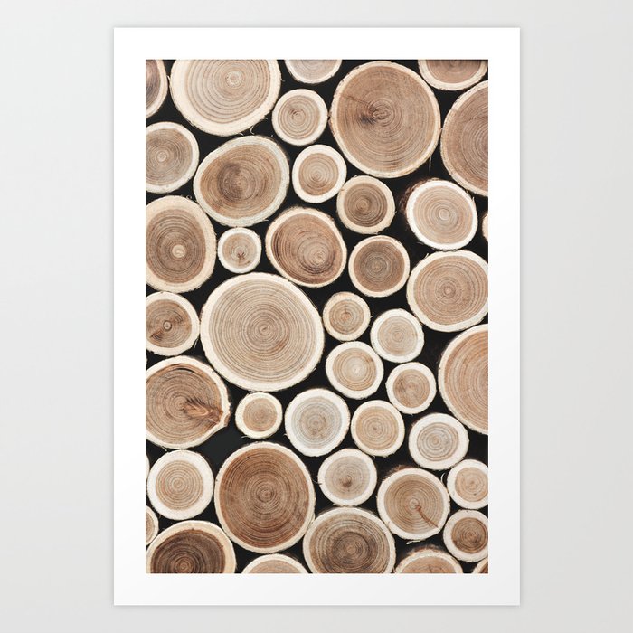 Stacked Logs  4 - Timber - Tree - Woodlands Cabin  Photography by Ingrid Beddoes Art Print