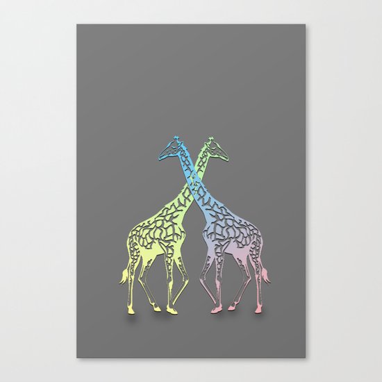 giraffe love Canvas Print