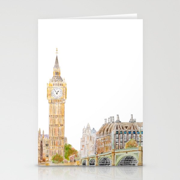 Big Ben and Westminster palace watercolor  Stationery Cards