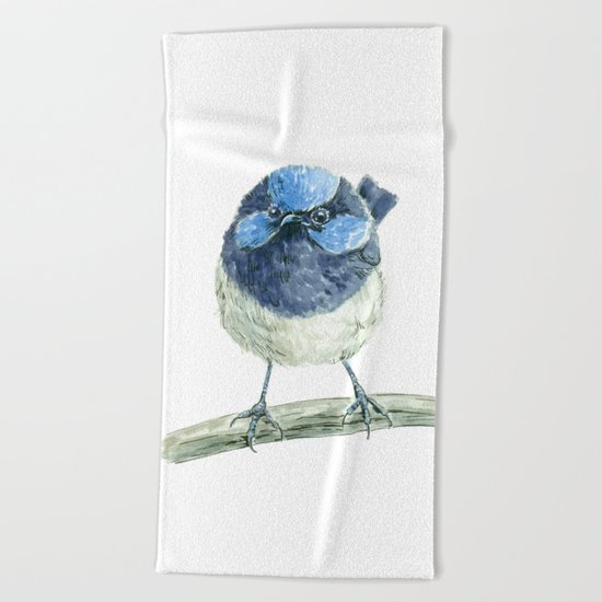 Fairy wren bird Beach Towel