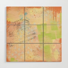 Mixed media orange green music Wood Wall Art