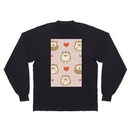 Cute Hedgehog And Heart Pattern Long Sleeve T-shirt