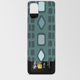 Retro Diamonds Rectangles Teal Android Card Case