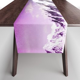 snowy mountain purple aesthetic landscape art abstract nature photography Table Runner