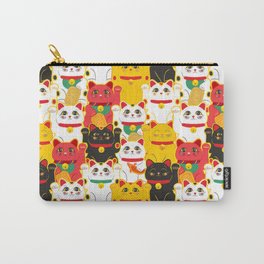 Maneki Neko Japanese Lucky Cat Pattern Carry-All Pouch