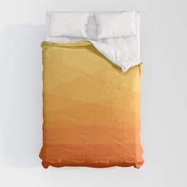 Orange and yellow ombre polygonal geometric pattern Comforter
