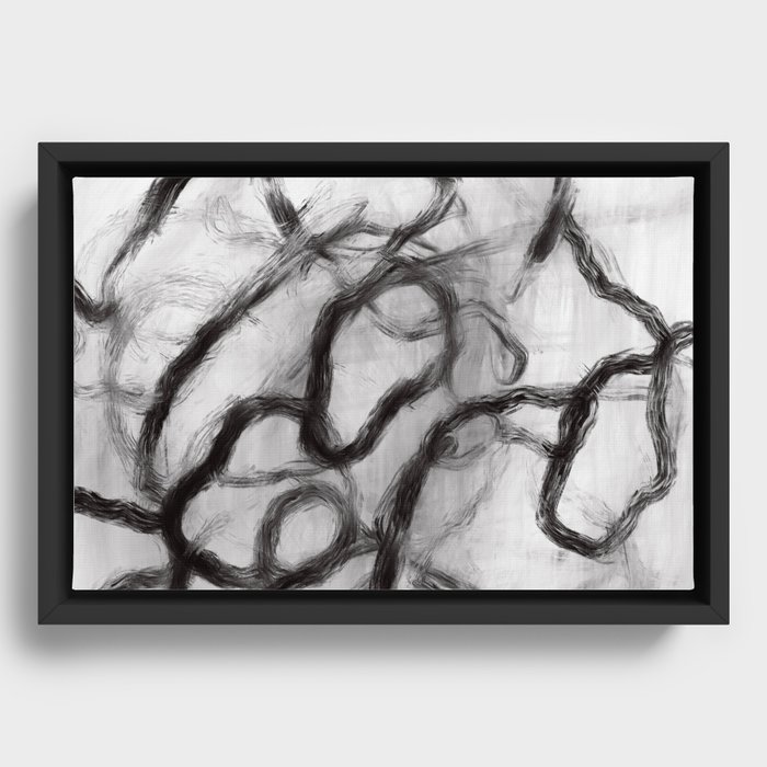Abstract Painting. Expressionist Art. Framed Canvas