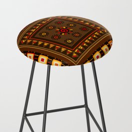 Tribal ornament - warm brown, orange, yellow and reds Bar Stool